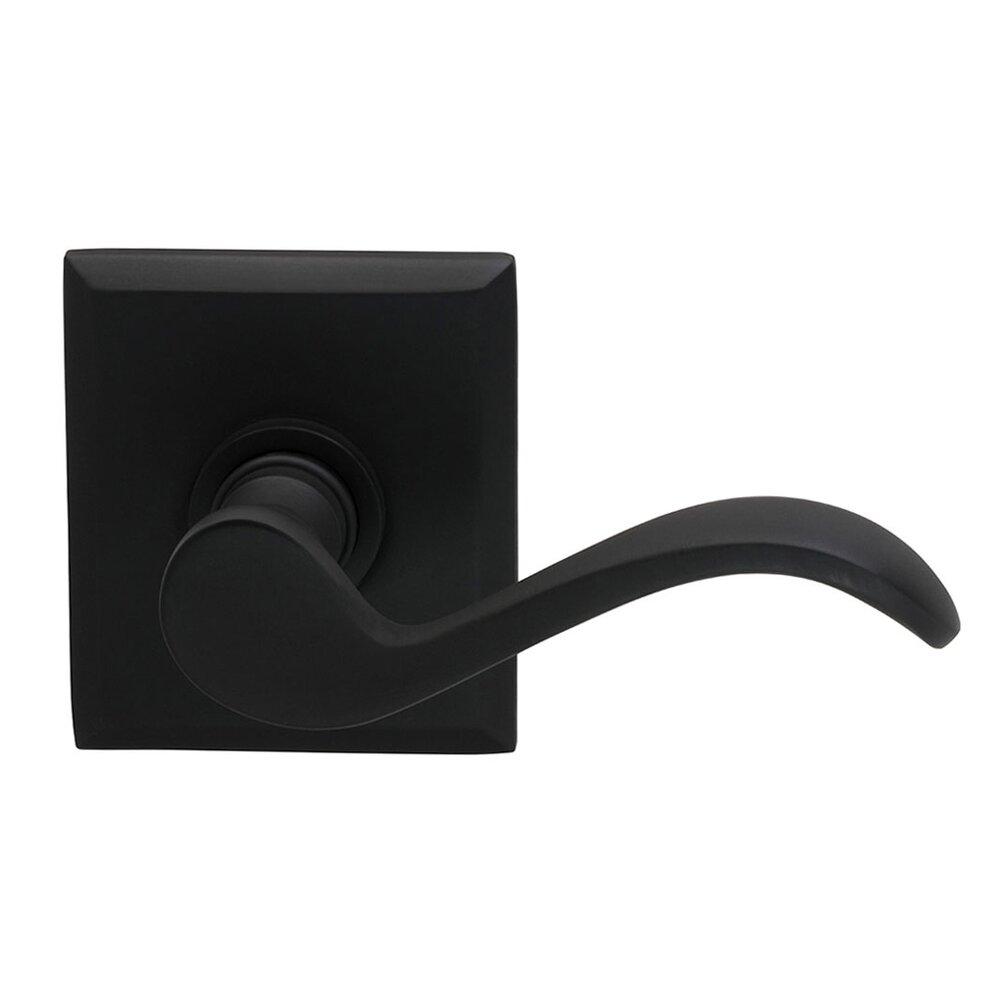 Omnia Hardware Privacy Wave Lever with Rectangle Rose in Oil Rubbed Bronze Lacquered