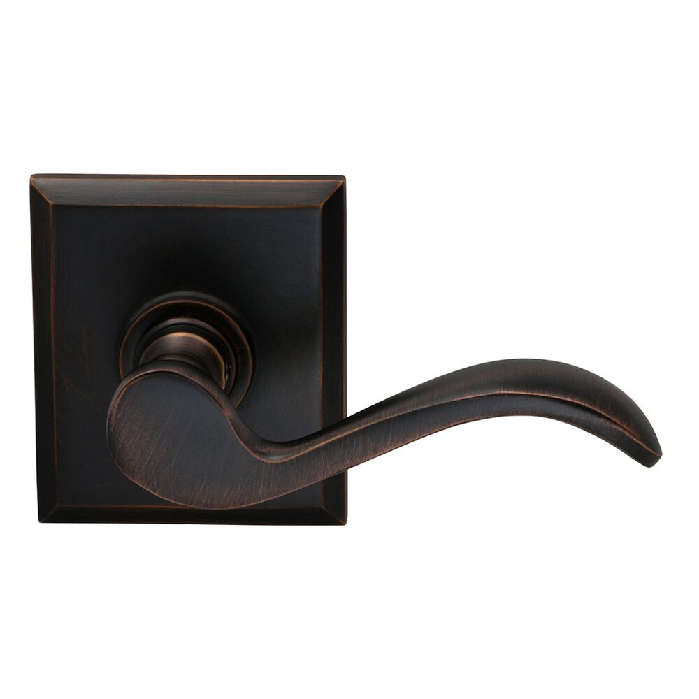 Omnia Hardware Right Handed Double Dummy Wave Lever with Rectangle Rose in Tuscan Bronze