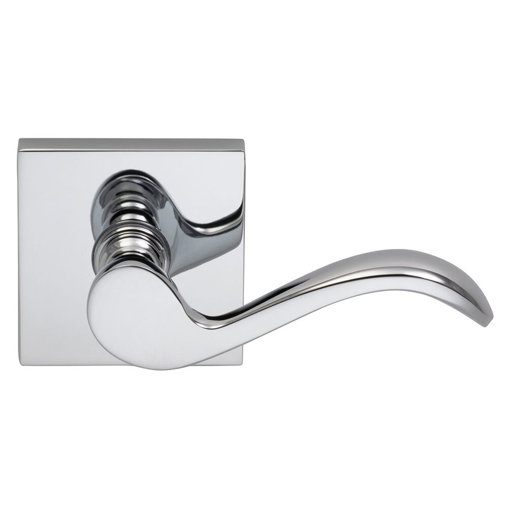 Omnia Hardware Double Dummy Wave Right-Handed Lever with Square Rose in Polished Chrome Plated