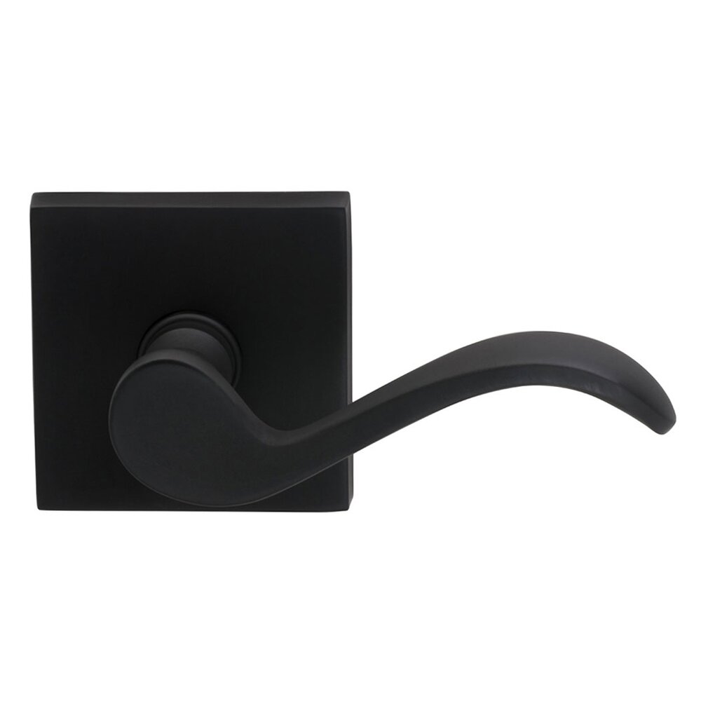Omnia Hardware Passage Wave Lever with Square Rose in Oil-Rubbed Bronze