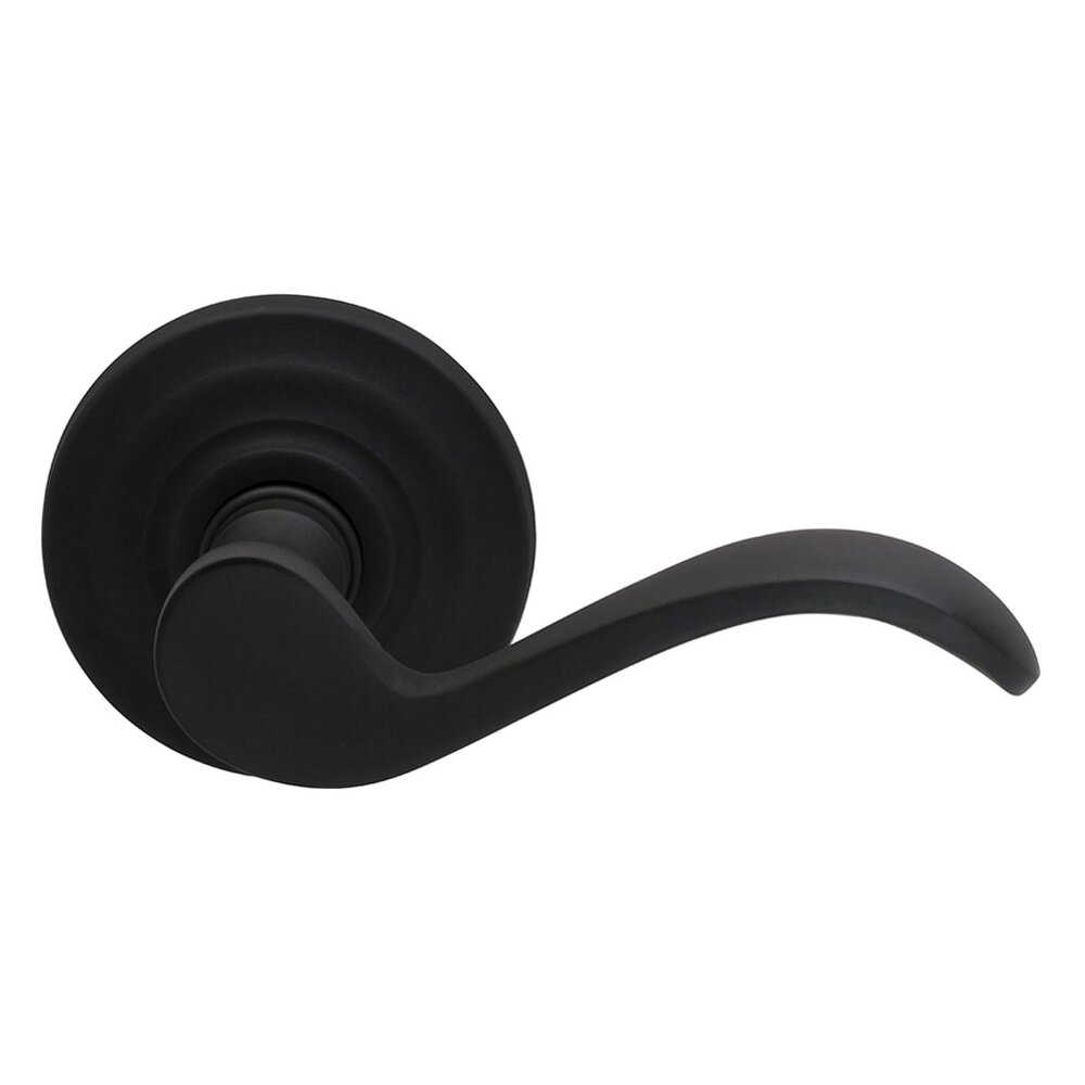 Omnia Hardware Passage Wave Lever with Traditional Rose in Oil Rubbed Bronze Lacquered