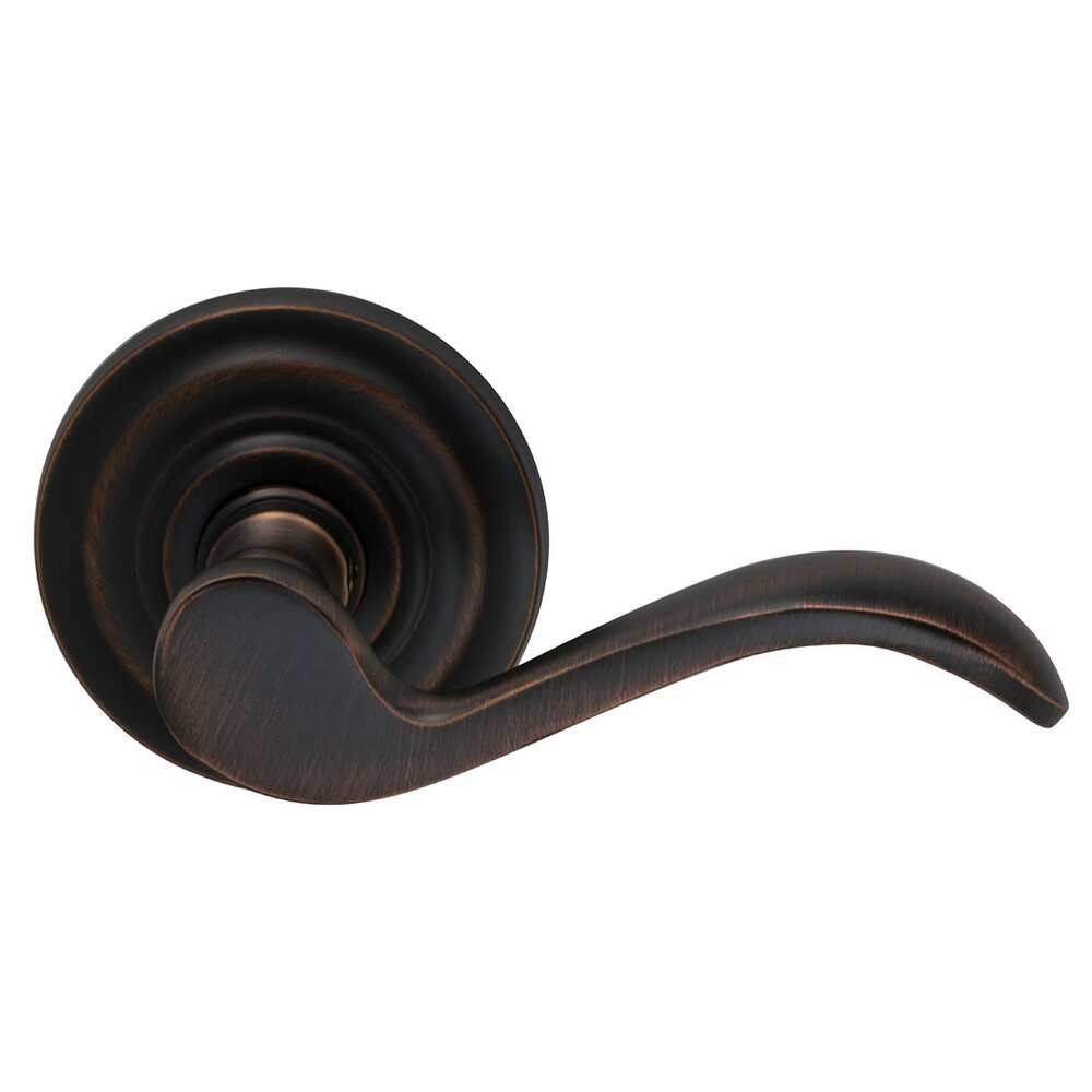 Omnia Hardware Privacy Wave Lever with Traditional Rose in Tuscan Bronze
