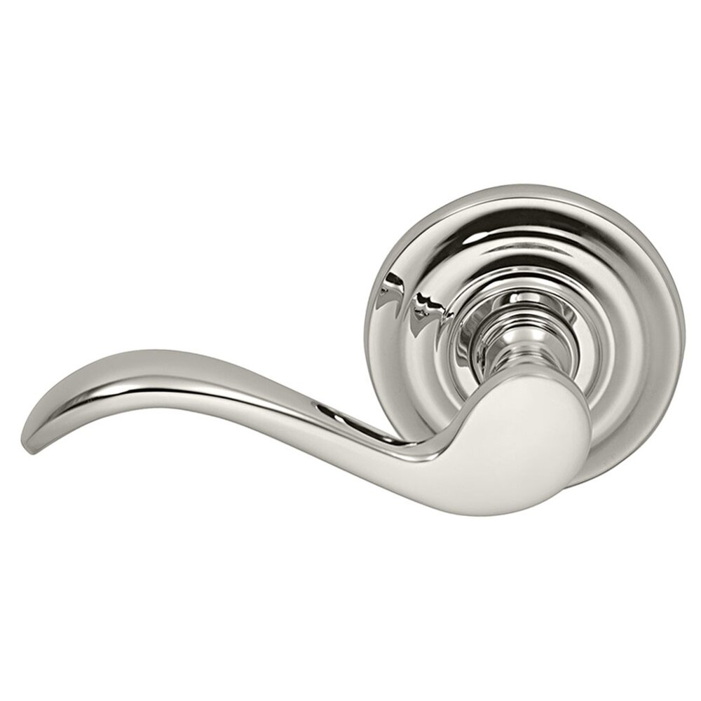 Omnia Hardware Left Handed Double Dummy Wave Lever with Traditional Rose in Polished Nickel Lacquered