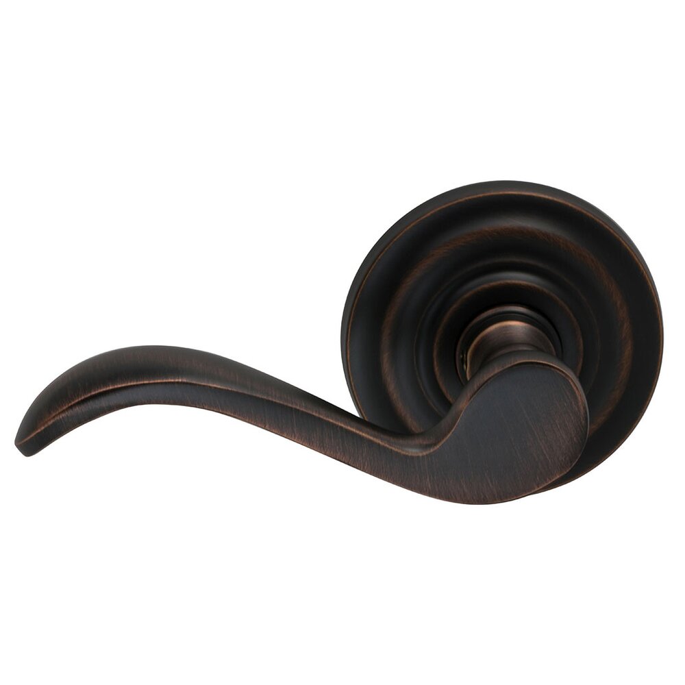 Omnia Hardware Left Handed Double Dummy Wave Lever with Traditional Rose in Tuscan Bronze