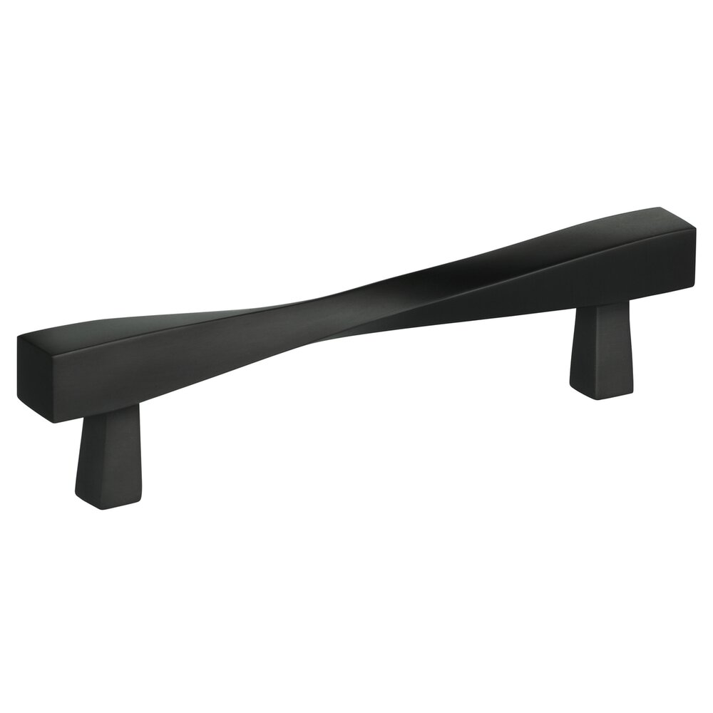 Omnia Hardware Solid Brass 4 5/8" Centers Twisted Handle in Oil Rubbed Bronze Lacquered