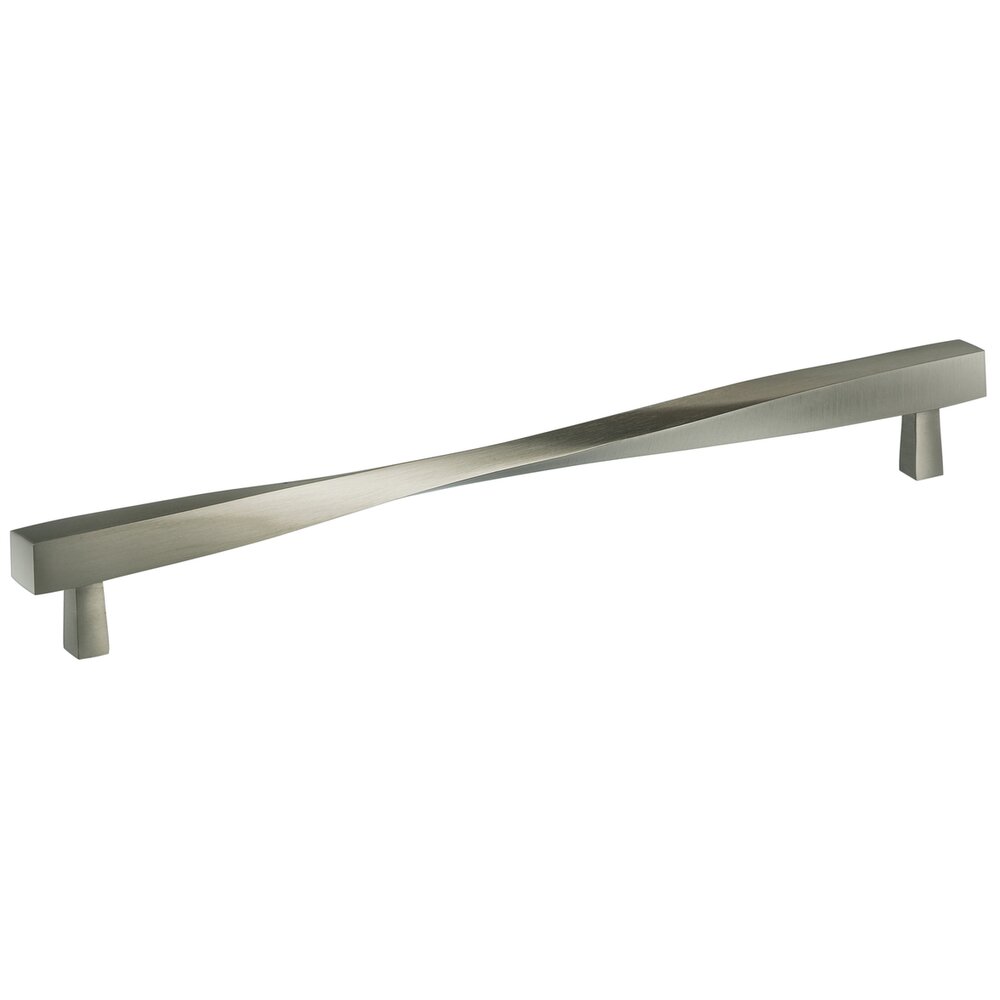 Omnia Hardware Solid Brass 10 3/4" Centers Twisted Handle in Satin Nickel Lacquered