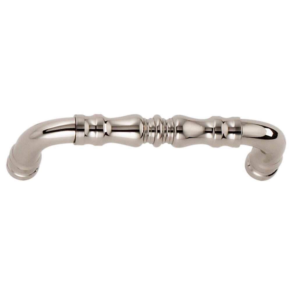Omnia Hardware Omnia Cabinet Hardware - Traditions - 3 1/2" Centers Handle in Polished Polished Nickel Lacquered