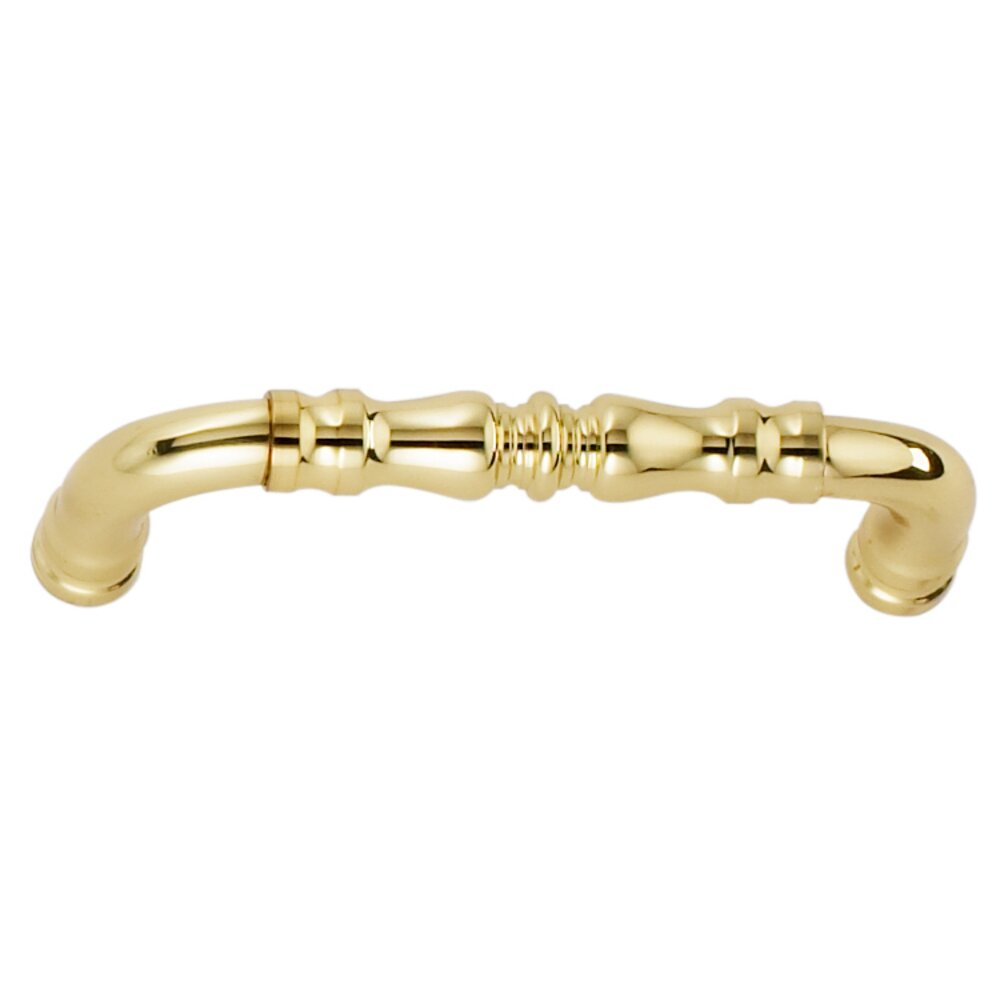 Omnia Hardware Omnia Cabinet Hardware - Traditions - 3 1/2" Centers Handle in Polished Brass