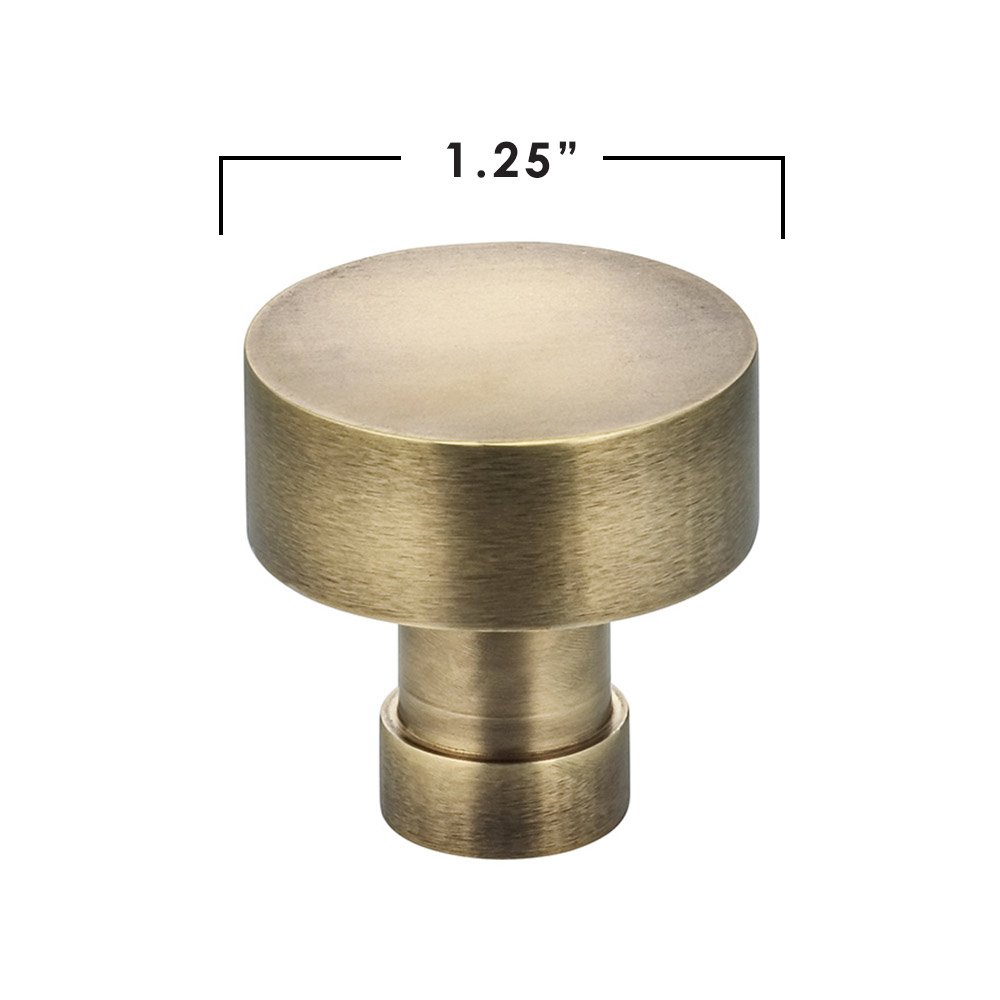 Omnia Hardware 1 1/4" Diameter Knob in Antique Brass Lacquered