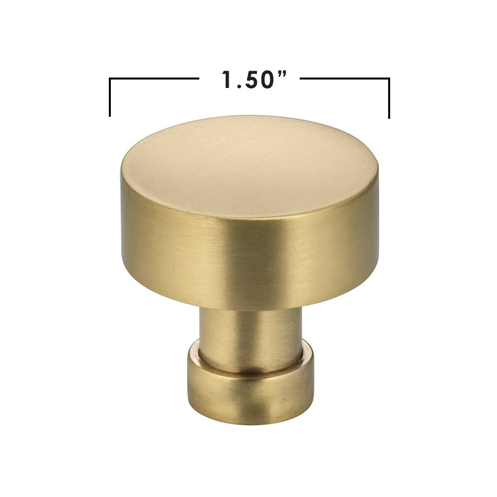 Omnia Hardware 1 1/2" Diameter Knob in Satin Brass Lacquered