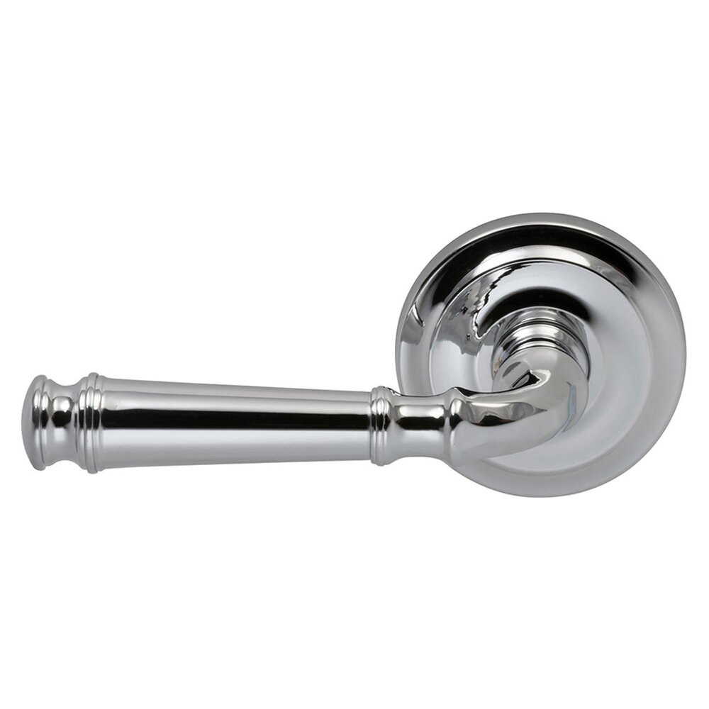 Omnia Hardware Passage Dover Left Handed Lever with Radial Rosette in Polished Chrome