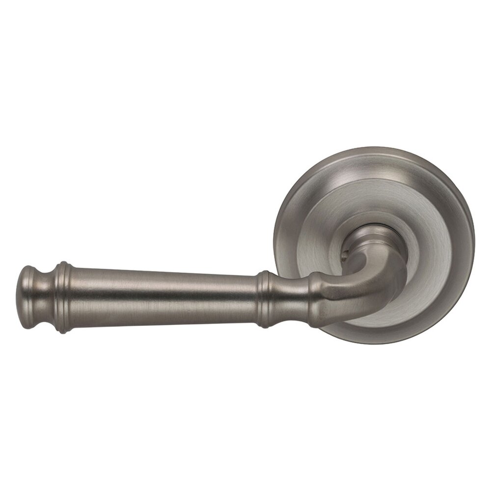 Omnia Hardware Double Dummy Dover Left Handed Lever with Radial Rosette in Satin Nickel Lacquered