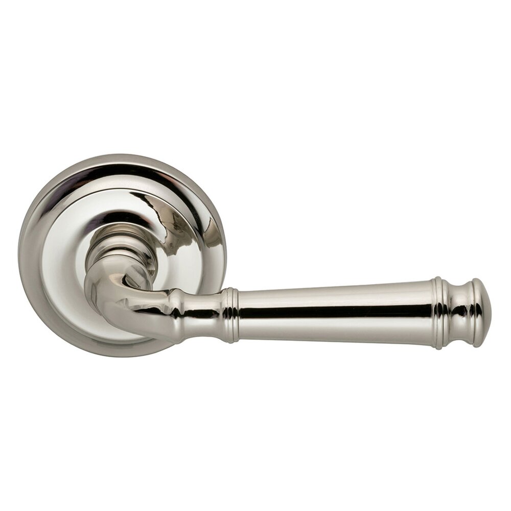Omnia Hardware Privacy Traditions Right Handed Lever with Radial Rosette in Polished Nickel Lacquered