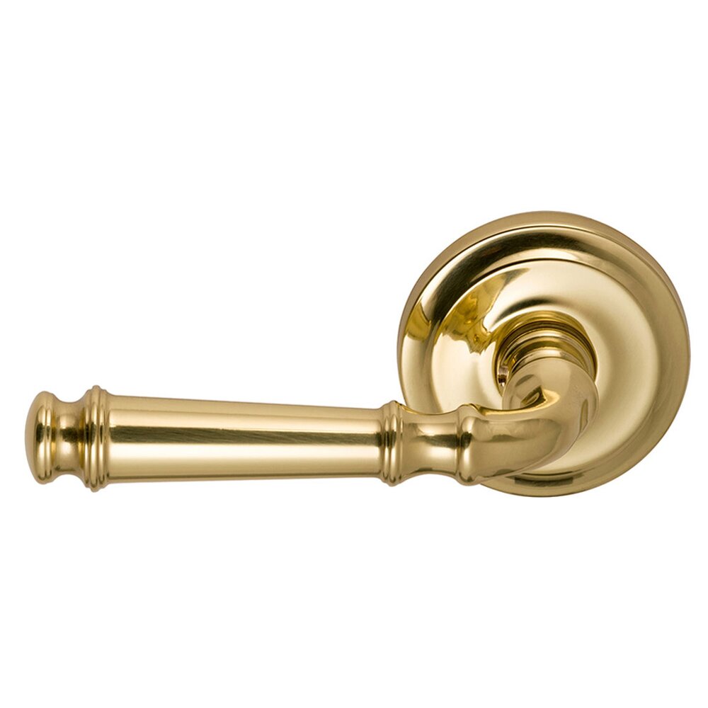 Omnia Hardware Single Dummy Traditions Left Handed Lever with Radial Rosette in Polished Brass Unlacquered