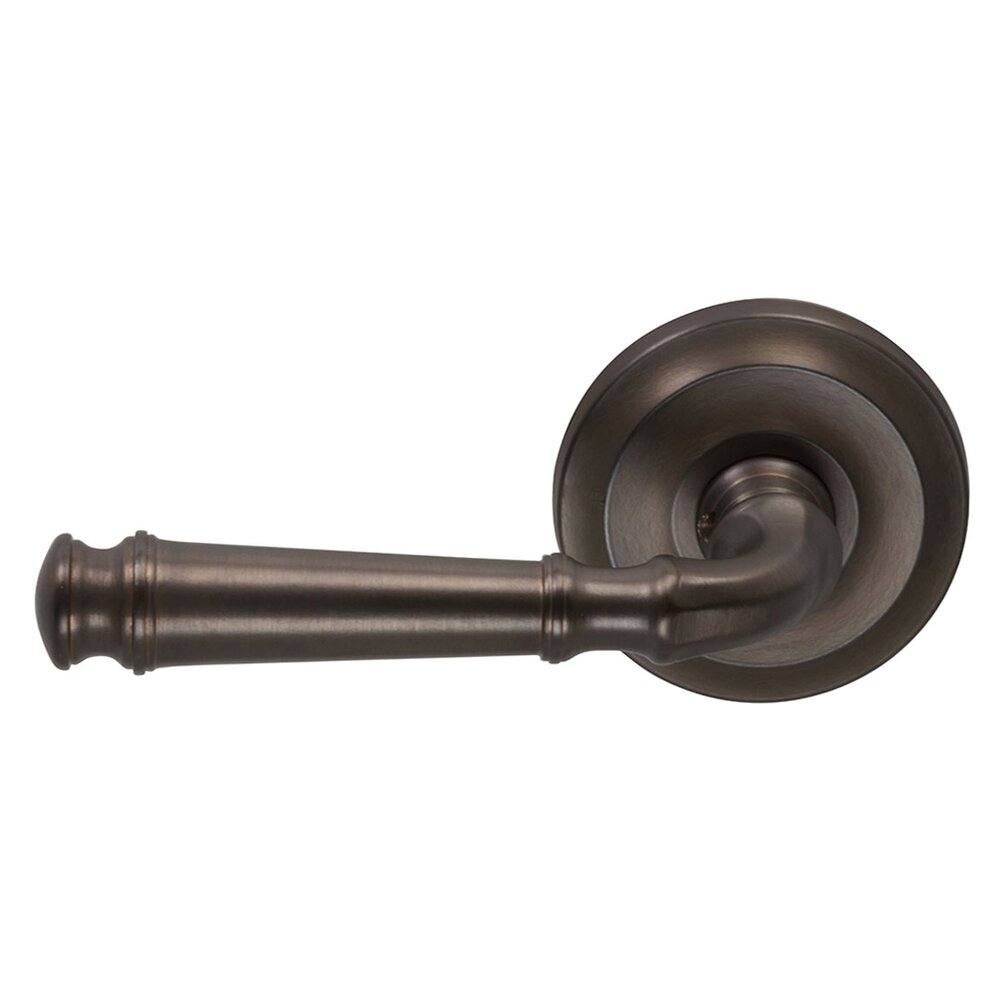 Omnia Hardware Single Dummy Traditions Left Handed Lever with Radial Rosette in Antique Bronze Unlacquered