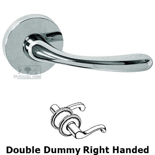 Omnia Hardware Double Dummy Verona Right Handed Lever with Plain Rosette in Polished Chrome