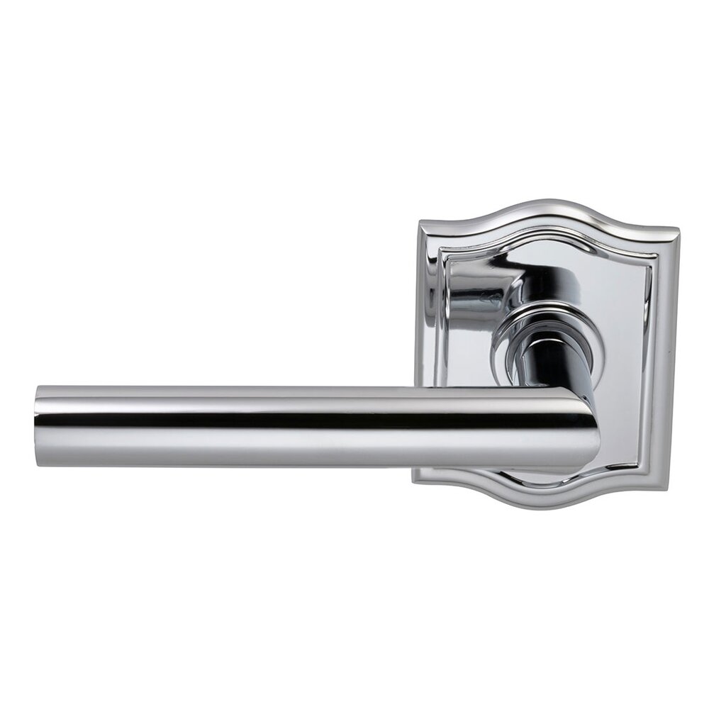 Omnia Hardware Double Dummy Modern Left-Handed Lever with Arch Rose in Polished Chrome