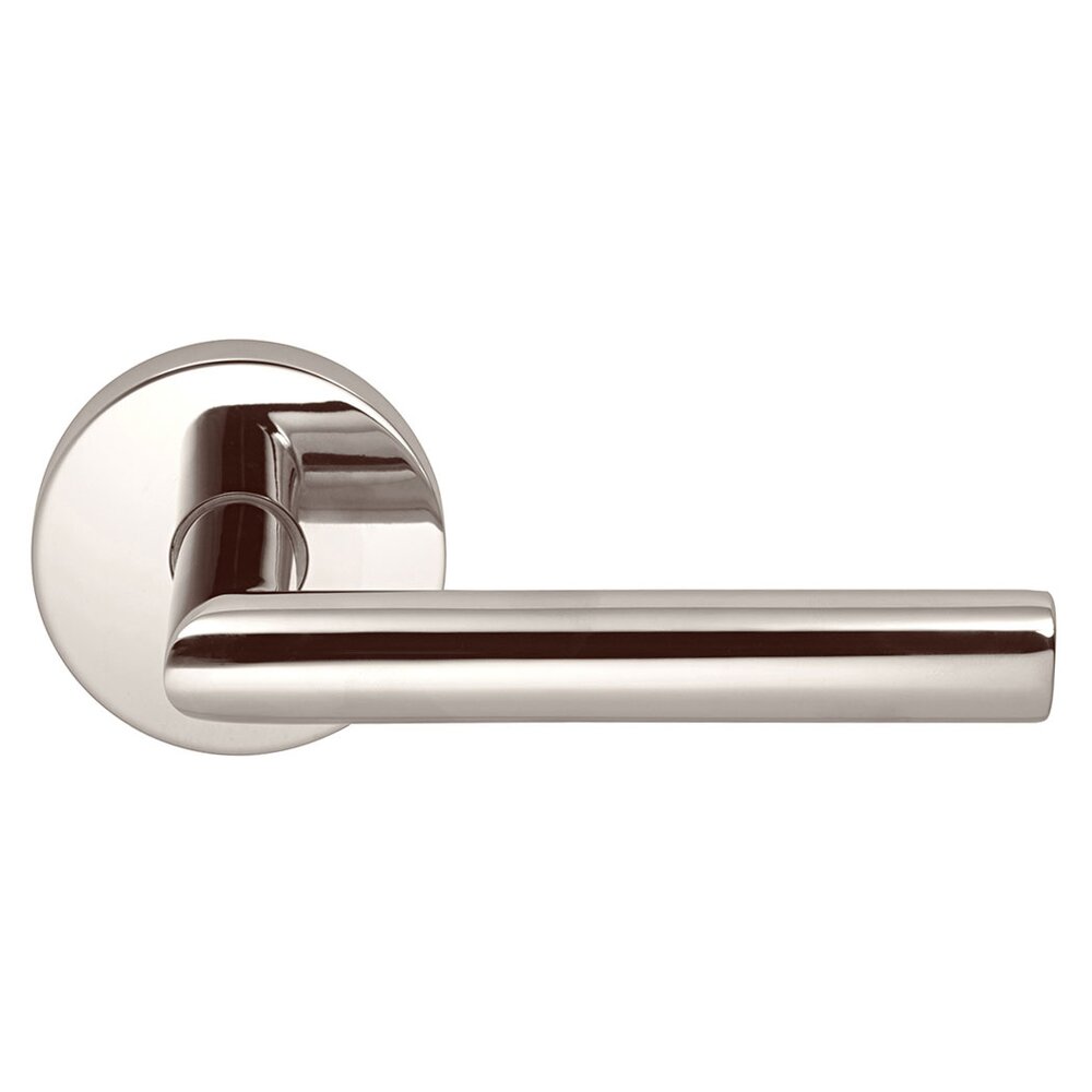 Omnia Hardware Double Dummy Modern Right-Handed Lever with Modern Rose in Polished Nickel Lacquered