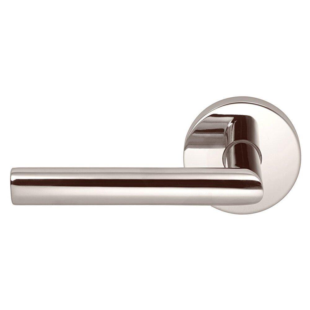 Omnia Hardware Double Dummy Modern Left-Handed Lever with Modern Rose in Polished Nickel Lacquered