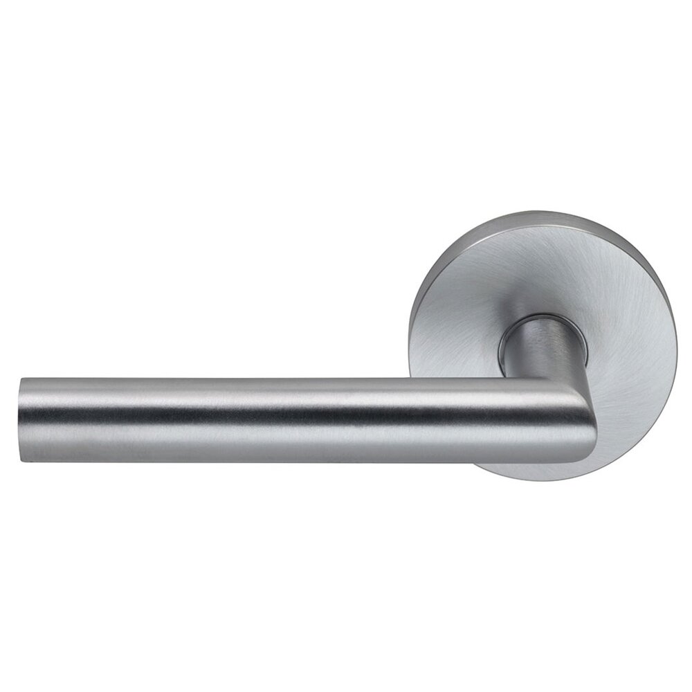 Omnia Hardware Double Dummy Modern Left-Handed Lever with Modern Rose in Satin Chrome