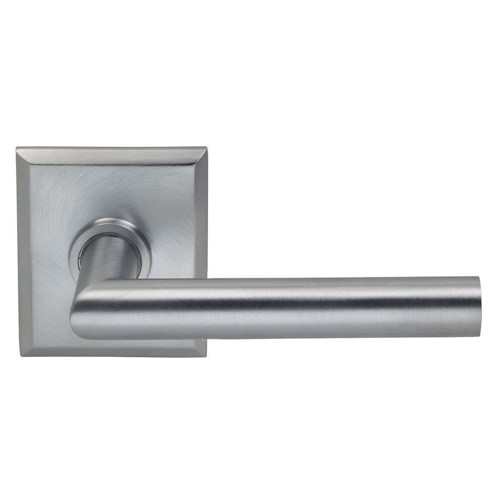Omnia Hardware Double Dummy Modern Right-Handed Lever with Rectangular Rose in Satin Chrome Plated