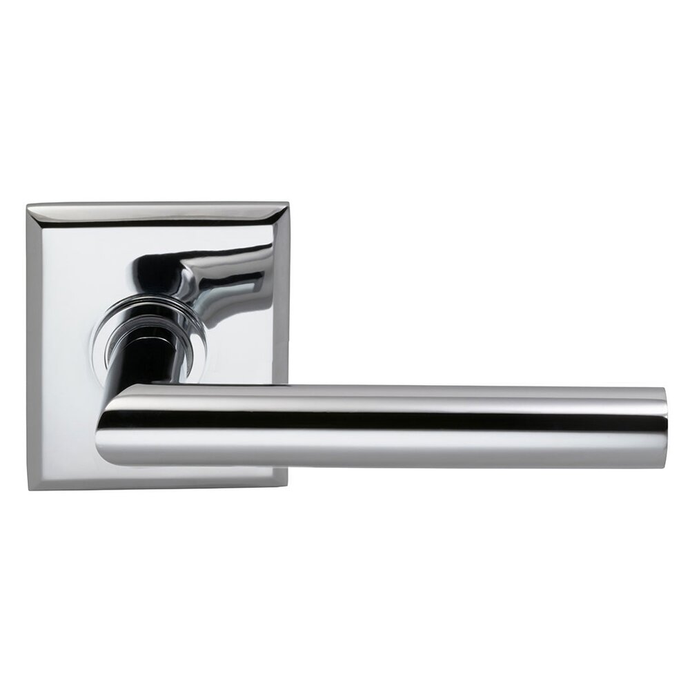 Omnia Hardware Single Dummy Modern Right-Handed Lever with Rectangle Rose in Polished Chrome