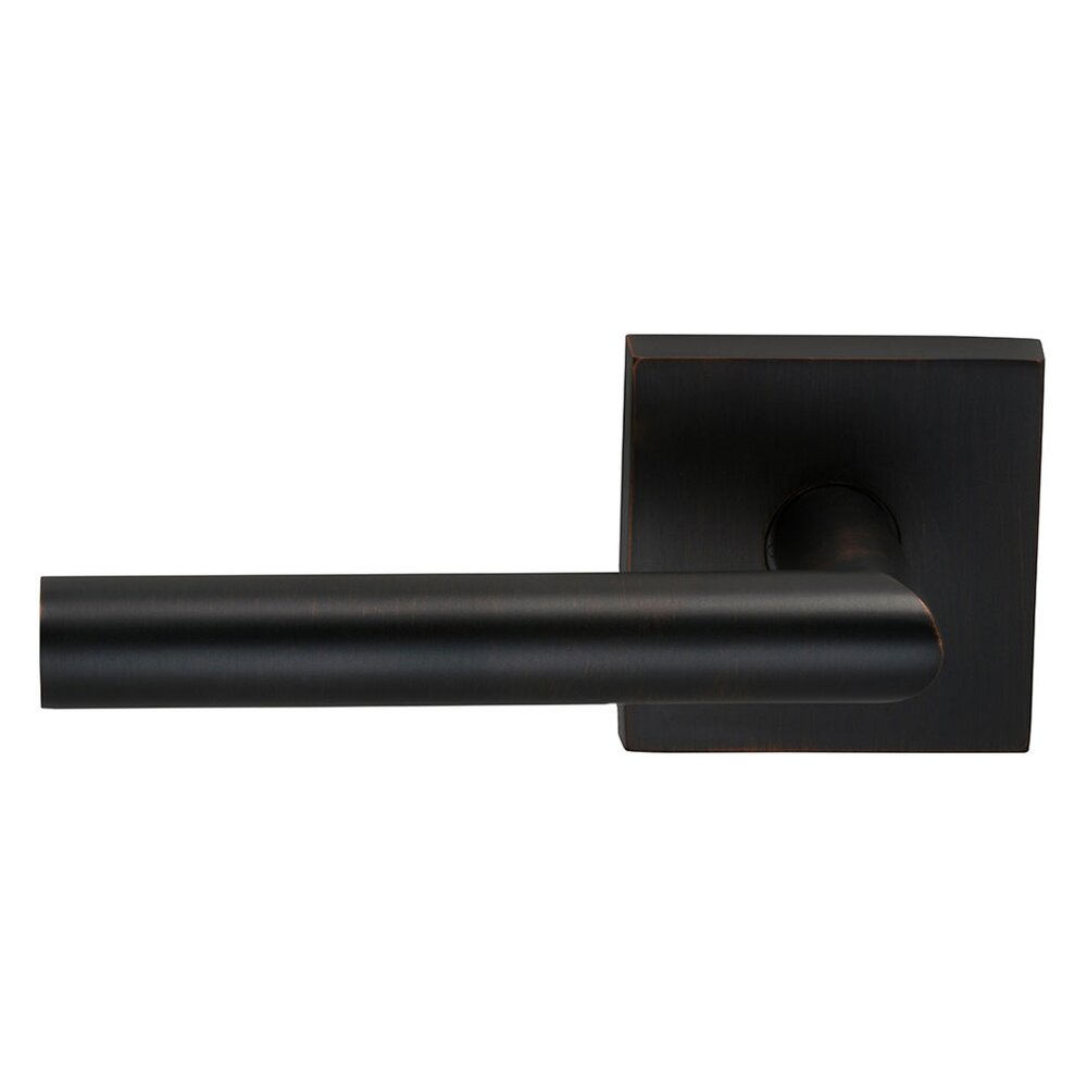 Omnia Hardware Single Dummy Modern Left-Handed Lever with Square Rose in Tuscan Bronze
