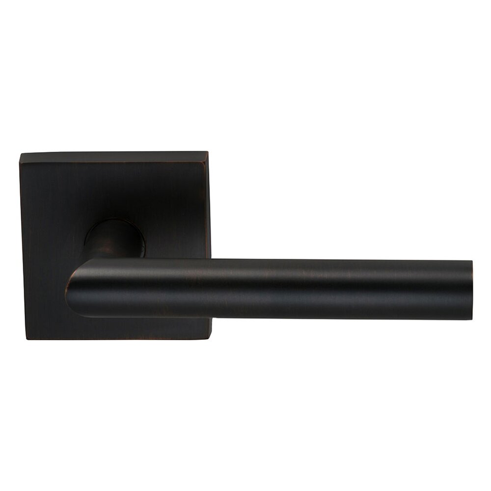 Omnia Hardware Passage Modern Lever with Square Rose in Tuscan Bronze