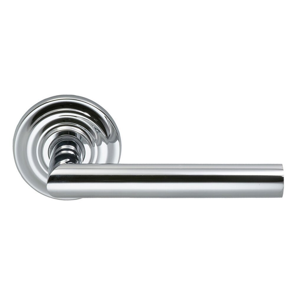 Omnia Hardware Double Dummy Modern Right-Handed Lever with Traditional Rose in Polished Chrome