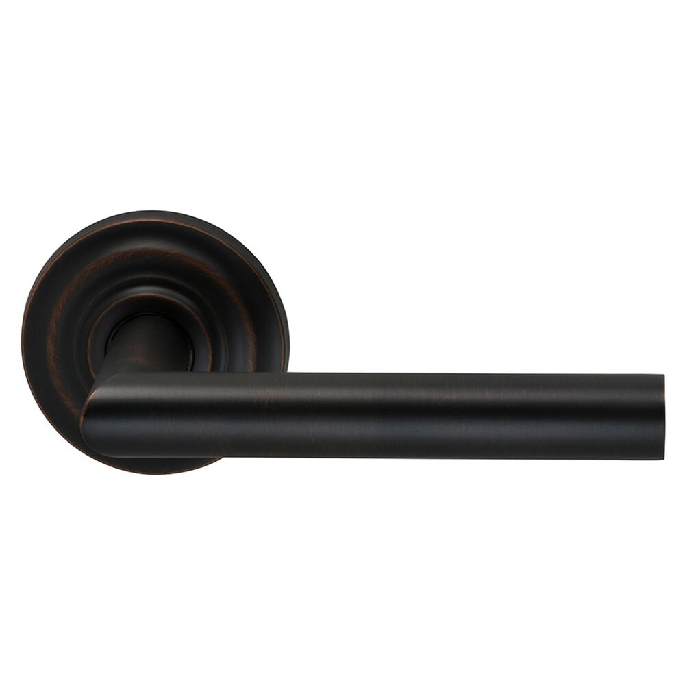 Omnia Hardware Double Dummy Modern Right-Handed Lever with Traditional Rose in Tuscan Bronze