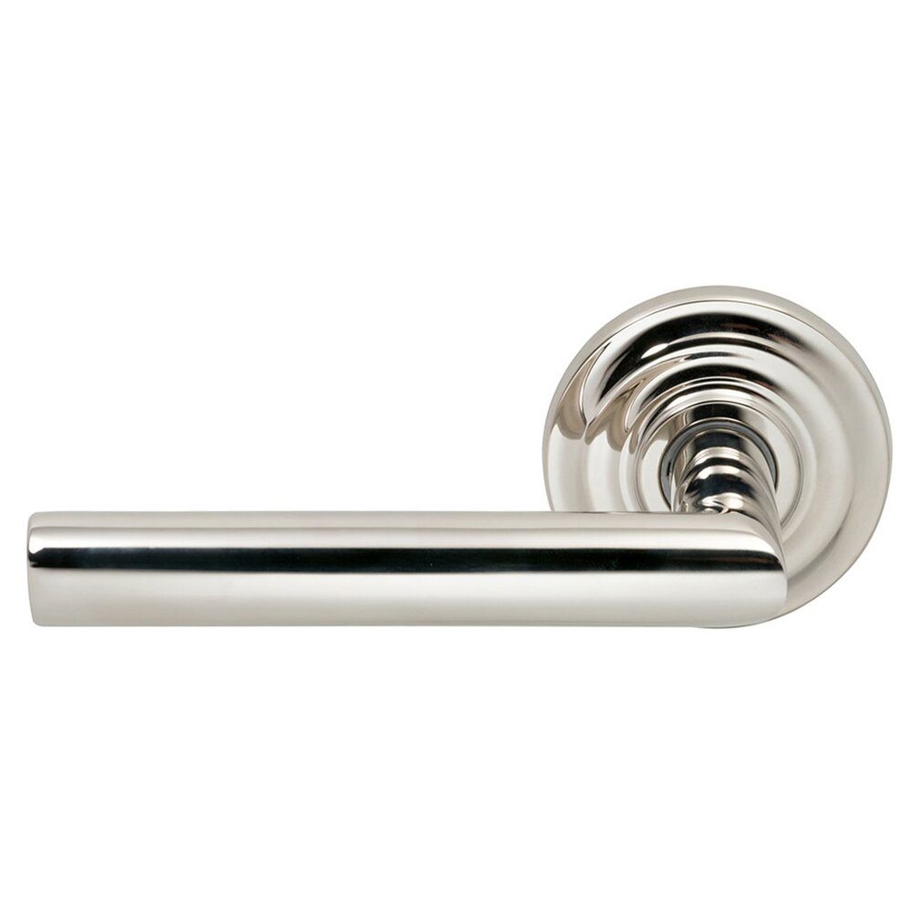 Omnia Hardware Single Dummy Modern Left-Handed Lever with Traditional Rose in Polished Nickel Lacquered