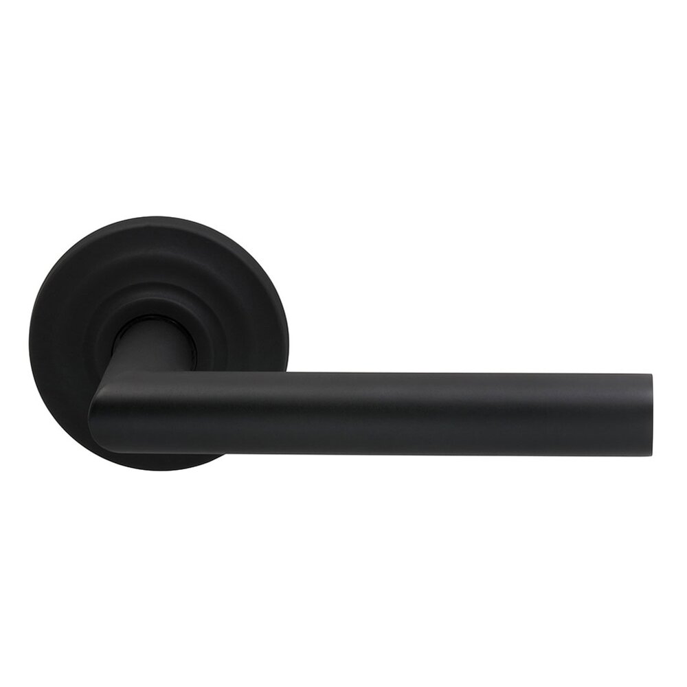 Omnia Hardware Passage Modern Lever with Traditional Rose in Oil Rubbed Bronze Lacquered