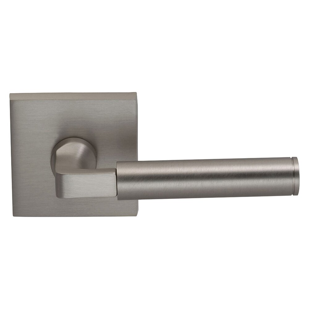 Omnia Hardware Double Dummy Barrel Right Handed Lever with Square Rosette in Satin Nickel Lacquered