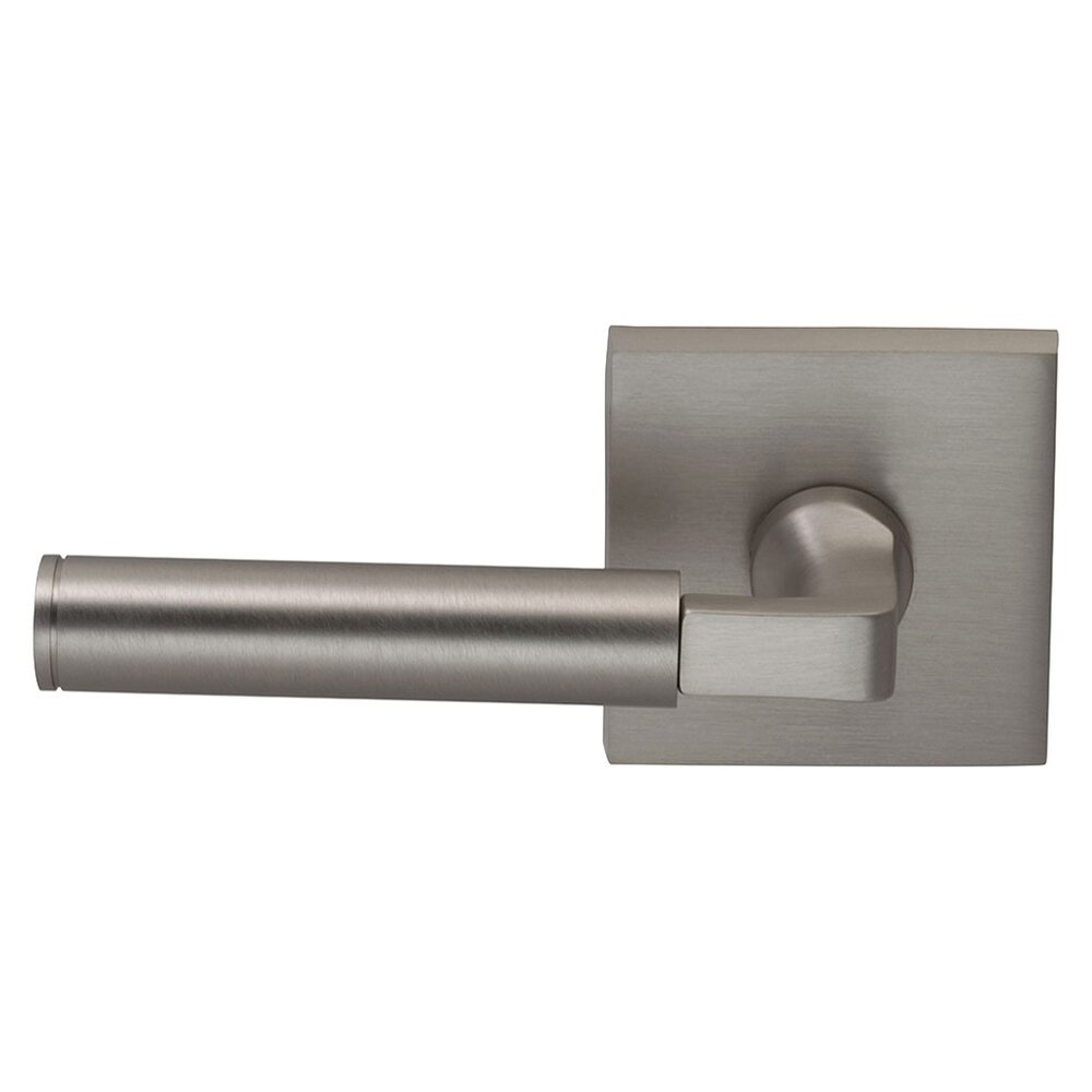 Omnia Hardware Double Dummy Barrel Left Handed Lever with Square Rosette in Satin Nickel Lacquered