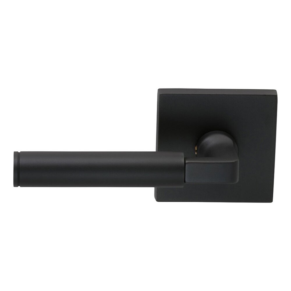 Omnia Hardware Privacy Barrel Left Handed Lever with Square Rosette in Oil Rubbed Bronze Lacquered