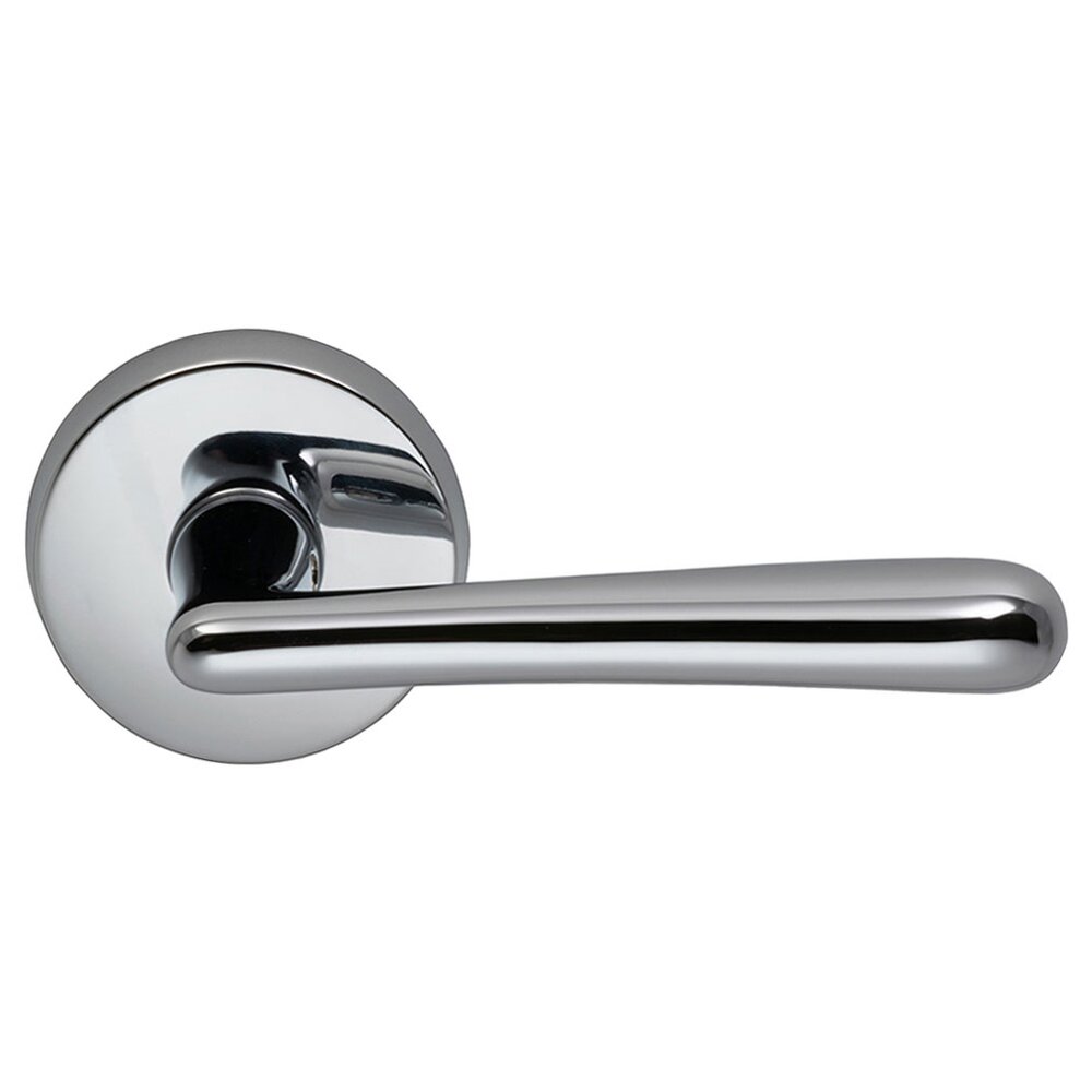 Omnia Hardware Double Dummy Trent Lever with Plain Rosette in Polished Chrome
