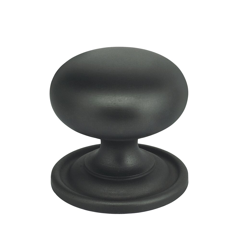 Omnia Hardware 1 3/16" Classic Knob with Attached Back Plate in Oil Rubbed Bronze Lacquered