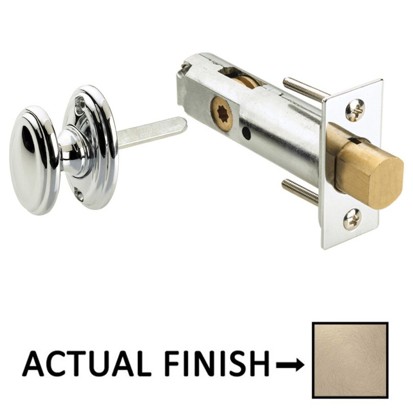 Omnia Hardware Traditions Radial Mortise Privacy Bolt in Satin Nickel Lacquered