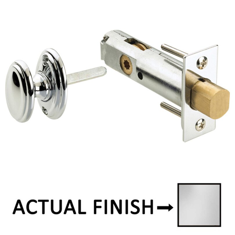 Omnia Hardware Traditions Radial Mortise Privacy Bolt in Polished Chrome
