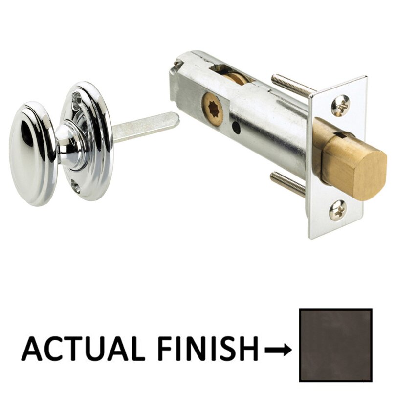 Omnia Hardware Traditions Radial Mortise Privacy Bolt in Antique Bronze Unlacquered