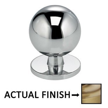Omnia Hardware 1" Round Knob with Back Plate in Satin Brass Lacquered