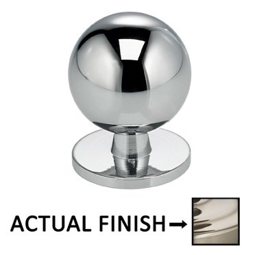 Omnia Hardware 1 3/16" Round Knob with Back Plate in Polished Polished Nickel Lacquered