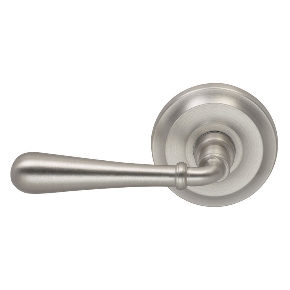 Omnia Hardware Double Dummy Traditions Left Handed Lever with Radial Rosette in Satin Nickel Lacquered