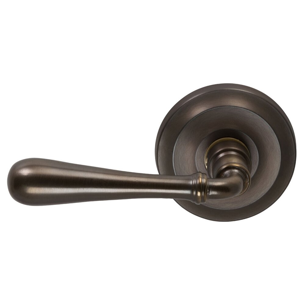 Omnia Hardware Single Dummy Traditions Left Handed Lever with Radial Rosette in Antique Bronze Unlacquered