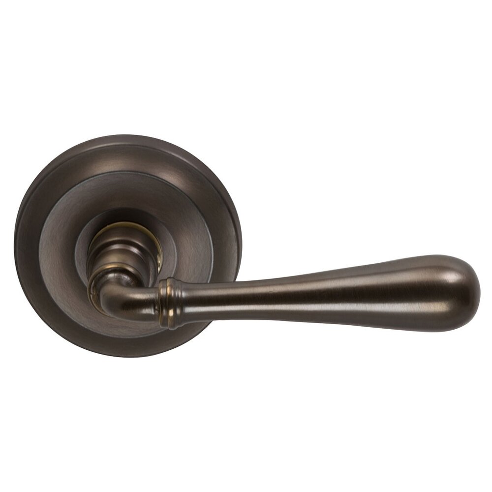 Omnia Hardware Double Dummy Traditions Right Handed Lever with Radial Rosette in Antique Bronze Unlacquered