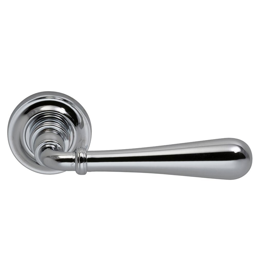 Omnia Hardware Passage Traditions Timeless Lever with Small Radial Rosette in Polished Chrome