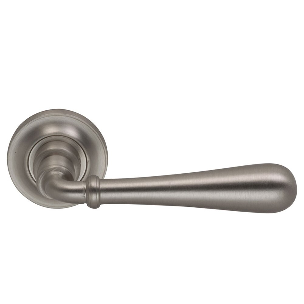 Omnia Hardware Single Dummy Traditions Timeless Lever with Small Radial Rosette in Satin Nickel Lacquered