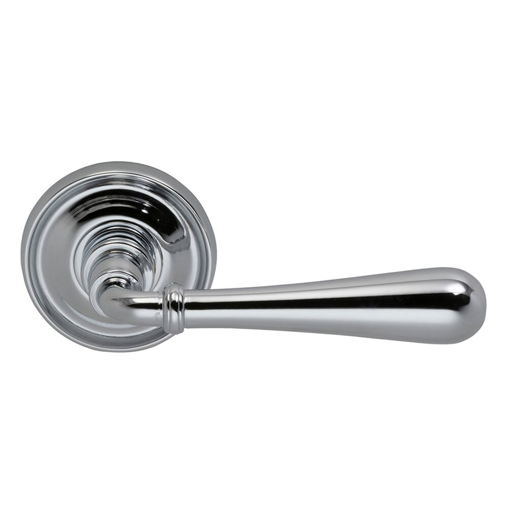 Omnia Hardware Passage Traditions Timeless Lever with Medium Radial Rosette in Polished Chrome