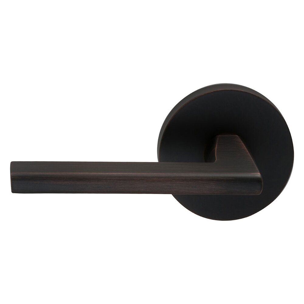 Omnia Hardware Double Dummy Wedge Left-Handed Lever with Modern Rose in Tuscan Bronze