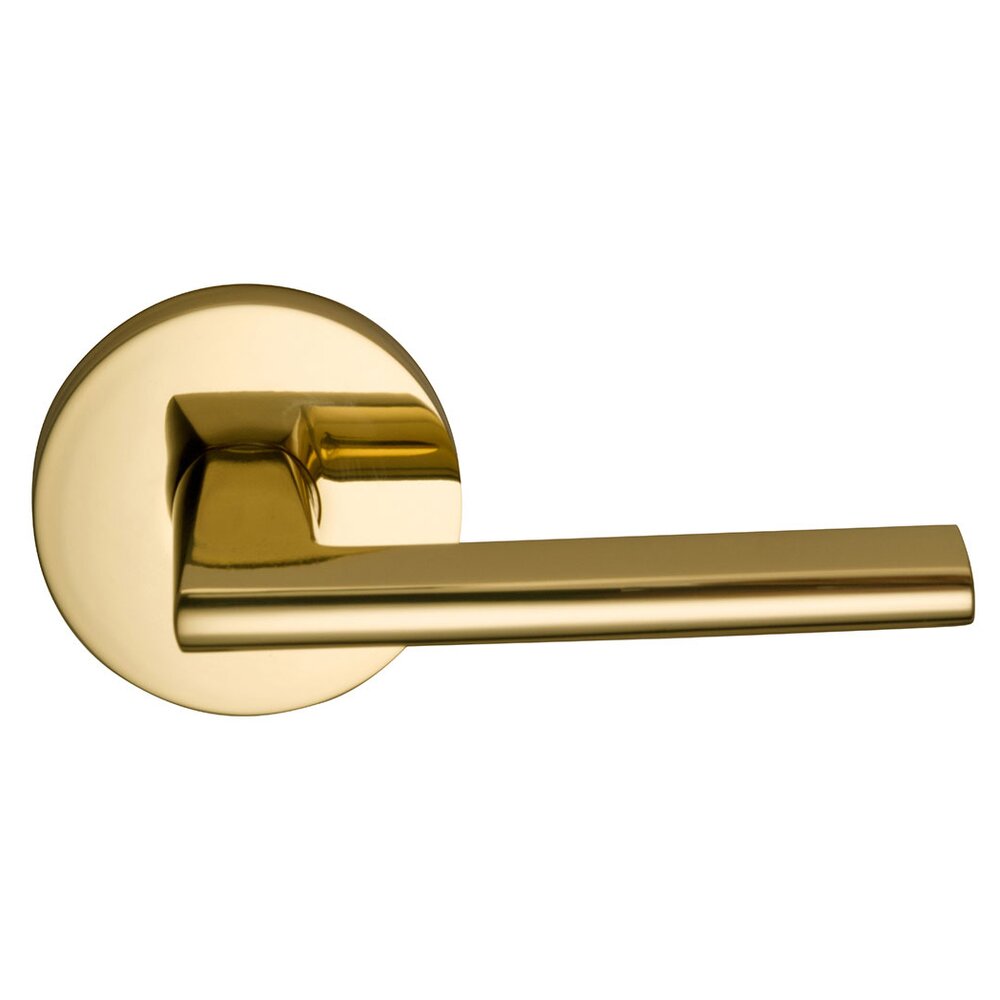 Omnia Hardware Privacy Wedge Lever with Modern Rose in Polished Brass Lacquered